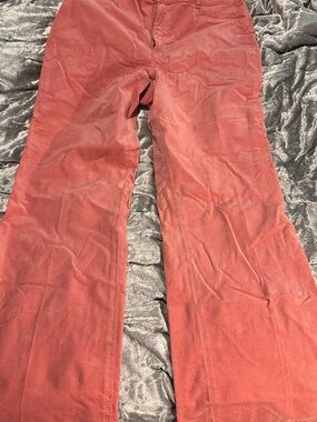 Corduroy Flare-Leg Pants in Dusty Rose